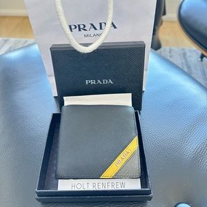 Authentic Prada Wallet Navy and Gray